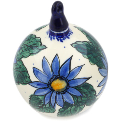 Polish Pottery Christmas Ball Ornament 5&quot; Felicia UNIKAT