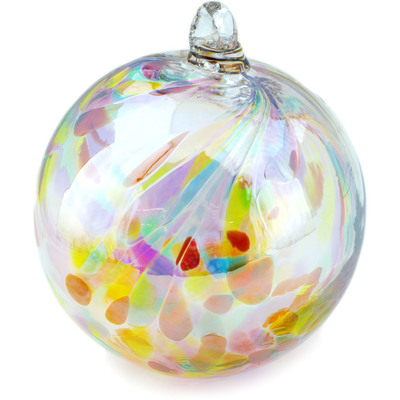 Glass Christmas Ball Ornament 5&quot; Frosty Gold