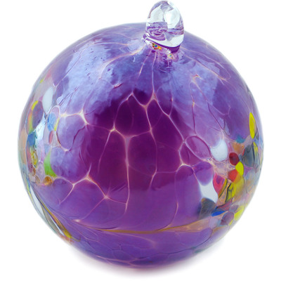 Glass Christmas Ball Ornament 5&quot; Frosty Purple