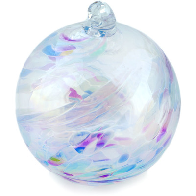 Glass Christmas Ball Ornament 5&quot; Frosty White