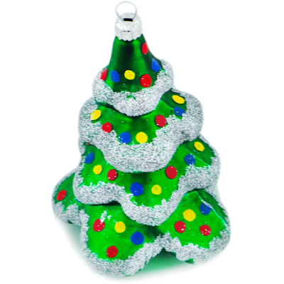 Glass Christmas Ball Ornament 5&quot; Green Christmas