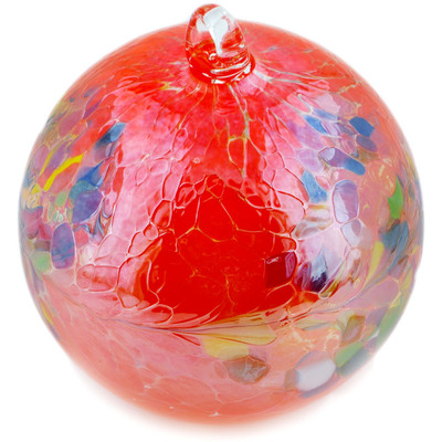 Glass Christmas Ball Ornament 5&quot; Orange