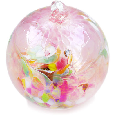 Glass Christmas Ball Ornament 5&quot; Pink Mist