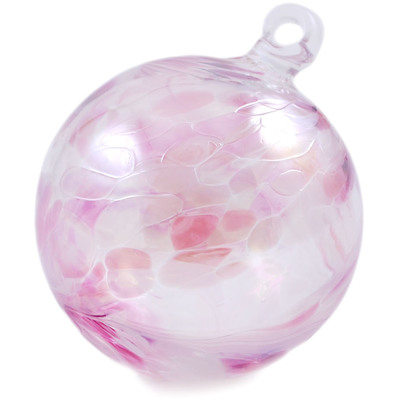 Glass Christmas Ball Ornament 5&quot; Pink Mist
