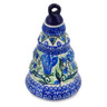 Polish Pottery Christmas Ball Ornament 6&quot; Gentian Wreath UNIKAT