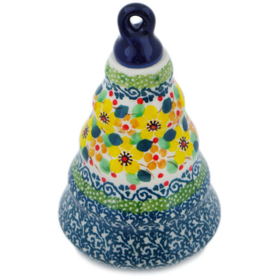 Polish Pottery Christmas Ball Ornament 6&quot; Happy Thoughts UNIKAT