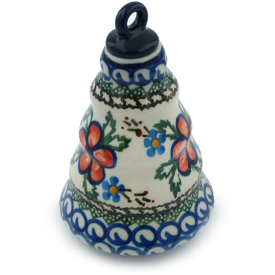 Polish Pottery Christmas Ball Ornament 6&quot; Lancaster Rose