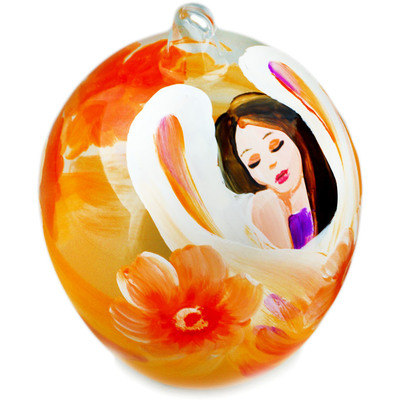 Glass Christmas Ball Ornament 6&quot; Orange Heaven
