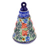 Polish Pottery Christmas Ball Ornament 6&quot; Peach Fan Fare UNIKAT