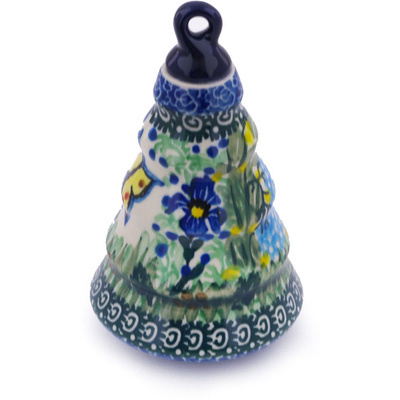 Polish Pottery Christmas Ball Ornament 6&quot; Spring Garden UNIKAT