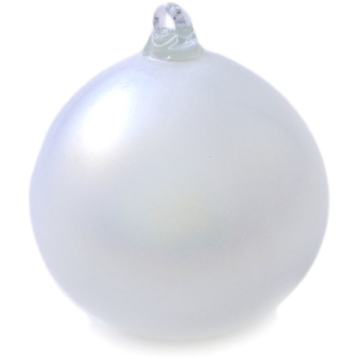 Glass Christmas Ball Ornament 6&quot; White