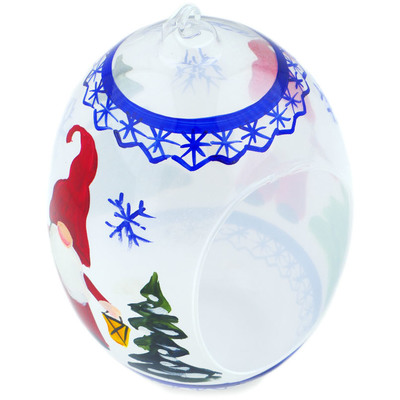 Glass Christmas Ball Ornament 6&quot; Winter Gnome
