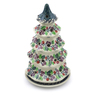 Polish Pottery Christmas Tree Candle Holder 10&quot; Berry Garland