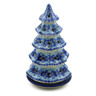 Polish Pottery Christmas Tree Candle Holder 10&quot; Deep Winter UNIKAT