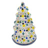 Polish Pottery Christmas Tree Candle Holder 10&quot; Star Fiesta