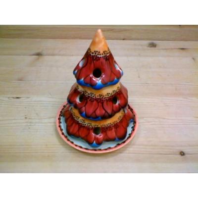 Polish Pottery Christmas Tree Candle Holder 5&quot; UNIKAT