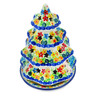 Polish Pottery Christmas Tree Candle Holder 6&quot; Colors Of The Wind UNIKAT