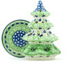 Polish Pottery Christmas Tree Candle Holder 6&quot; Key Lime Dreams UNIKAT