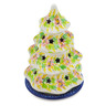 Polish Pottery Christmas Tree Candle Holder 6&quot; Petal Dance UNIKAT