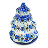 Polish Pottery Christmas Tree Candle Holder 7&quot; Blue Blossom