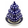 Polish Pottery Christmas Tree Candle Holder 7&quot; Blue Eyes