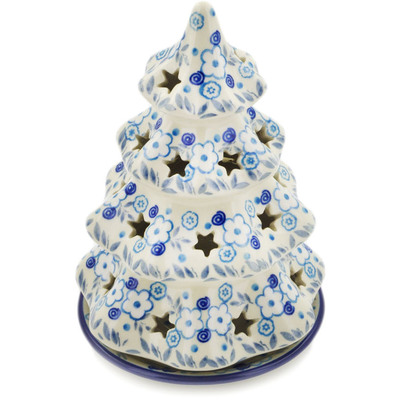 Polish Pottery Christmas Tree Candle Holder 7&quot; Bright Day