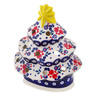 Polish Pottery Christmas Tree Candle Holder 7&quot; Burst Of Berries