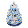 Polish Pottery Christmas Tree Candle Holder 7&quot; Evergreen Night