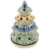 Polish Pottery Christmas Tree Candle Holder 7&quot; Grecian Sea