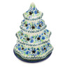 Polish Pottery Christmas Tree Candle Holder 7&quot; Lavender Meadow UNIKAT