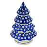 Polish Pottery Christmas Tree Candle Holder 7&quot; Lovely Blue Eyes