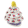 Polish Pottery Christmas Tree Candle Holder 7&quot; Starry Wreath