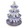 Polish Pottery Christmas Tree Candle Holder 7&quot; Winter Evergreen