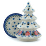 Polish Pottery Christmas Tree Candle Holder 7&quot; Winter Wreath