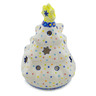 Polish Pottery Christmas Tree Candle Holder 8&quot; Colorful Night