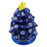 Polish Pottery Christmas Tree Candle Holder 8&quot; Daisy Jazz UNIKAT