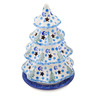 Polish Pottery Christmas Tree Candle Holder 8&quot; Evergreen Night