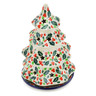 Polish Pottery Christmas Tree Candle Holder 8&quot; Festive Berries UNIKAT