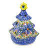 Polish Pottery Christmas Tree Candle Holder 8&quot; Floral Dream UNIKAT