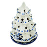 Polish Pottery Christmas Tree Candle Holder 8&quot; Flowers At Dusk