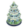 Polish Pottery Christmas Tree Candle Holder 8&quot; Lavender Meadow UNIKAT