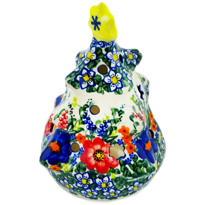 Polish Pottery Christmas Tree Candle Holder 8&quot; Polish Garden UNIKAT
