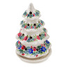 Polish Pottery Christmas Tree Candle Holder 8&quot; Springtime Wreath