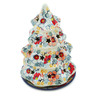 Polish Pottery Christmas Tree Candle Holder 8&quot; Sweet Floral Bliss UNIKAT