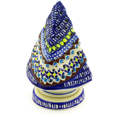 Polish Pottery Christmas Tree Candle Holder 8&quot; UNIKAT