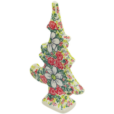 Polish Pottery Christmas Tree Figurine 12&quot; Big And Bright UNIKAT