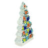 faience Christmas Tree Figurine 12&quot; Blooming Roses