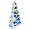 faience Christmas Tree Figurine 12&quot; Cobalt Flowers