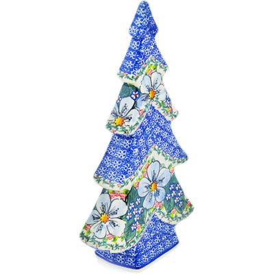 Polish Pottery Christmas Tree Figurine 12&quot; Floral Dream UNIKAT