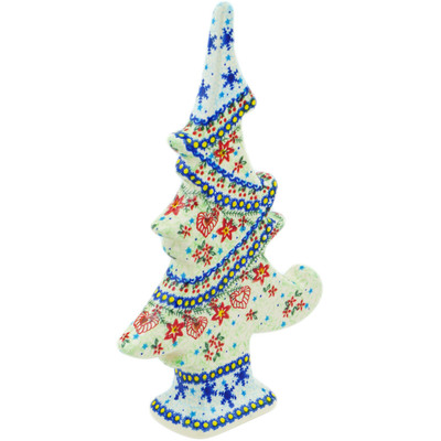 Polish Pottery Christmas Tree Figurine 12&quot; Holiday Cheer UNIKAT